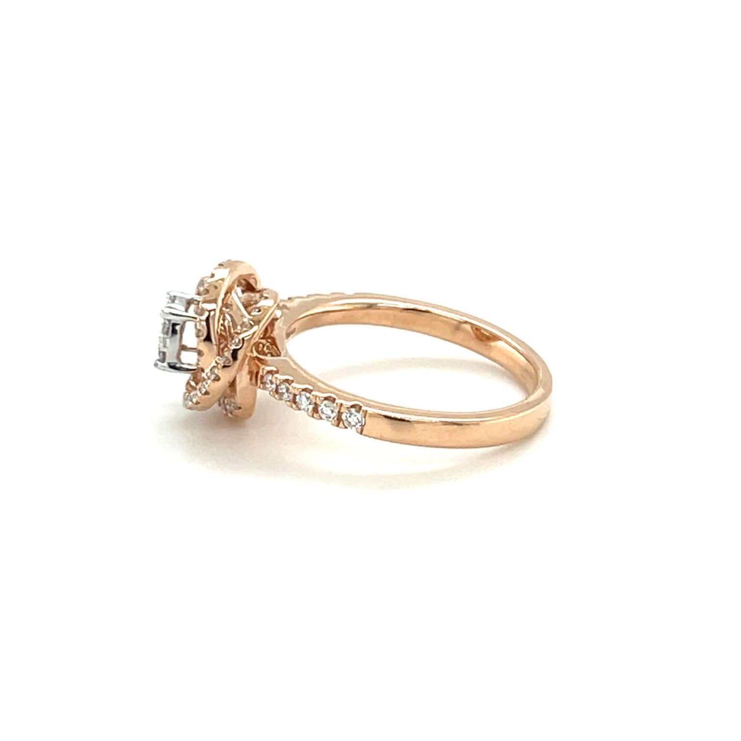 Double Halo Celestial Diamond Engagement Ring in Rose Gold